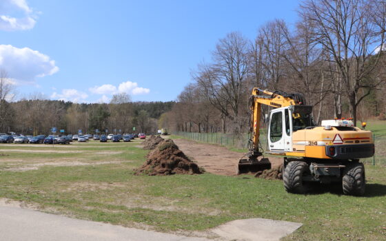 Prace remontowe na parkingu